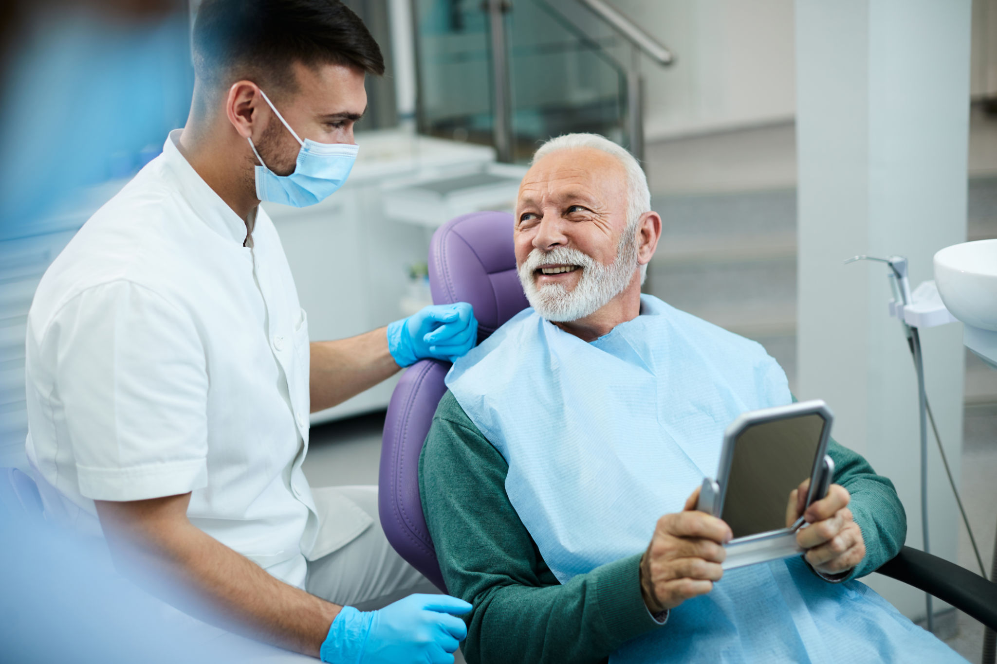 old guy at dental clinic old guy at dental clinic